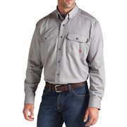 Solid Gray Flame-Resistant 'FR' Long Sleeve Work Shirts,  FLAME RESISTANT SHIRT, FR WORK CLOTHES, FR SHIRT, FLAME RESISTANT LONG SLEEVED SHIRT, FLAME RESISTANT CLOTHES, FR LONG SLEEVE