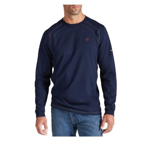 Navy Flame-Resistant 'FR' Work Crew Long Sleeve Shirts, ,FLAME RESISTANT SHIRT, FR WORK CLOTHES, FR SHIRT, FLAME RESISTANT LONG SLEEVED SHIRT, FLAME RESISTANT CLOTHES, FR LONG SLEEVE