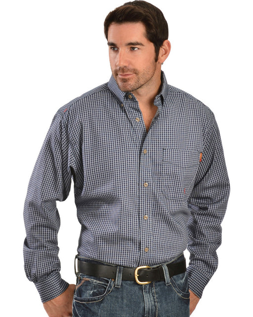 Blue Multi Plaid Flame-Resistant 'FR' Long Sleeve Work Shirts,  FLAME RESISTANT SHIRT, FR WORK CLOTHES, FR SHIRT, FLAME RESISTANT LONG SLEEVED SHIRT, FLAME RESISTANT CLOTHES, FR LONG SLEEVE