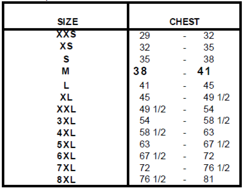 Zip-Front Hooded Sweatshirts,  fr hoodie, fr sweatshirt, fr outerwear - Bulwark Sizing Chart