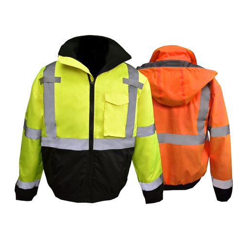 SJ11QB-3Z Class 3 Hi-Viz Weather Proof Bomber Jacket