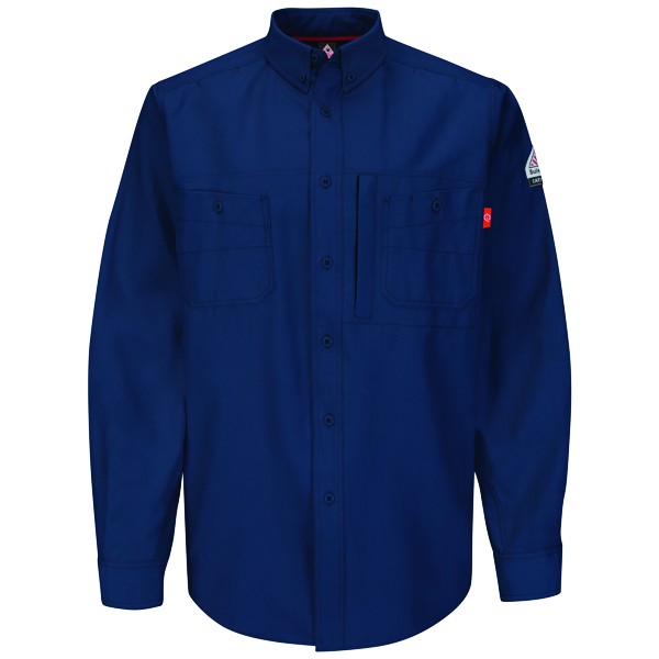 Navy iQ Series® Endurance Uniform Shirt, ,FLAME RESISTANT SHIRT, FR WORK CLOTHES, DR SHIRT, FLAME RESISTANT LONG SLEEVED SHIRT, FLAME RESISTANT CLOTHES, FR LONG SLEEVE