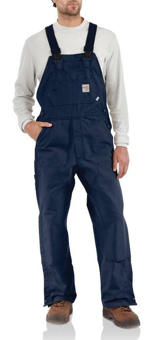 Flame-Resistant Duck Bib Overalls, Unlined - Black