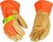 Lined Hi-Viz Orange Grain Pigskin Palm Gloves